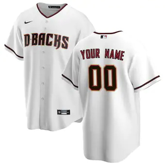 mens nike white arizona diamondbacks home replica custom je